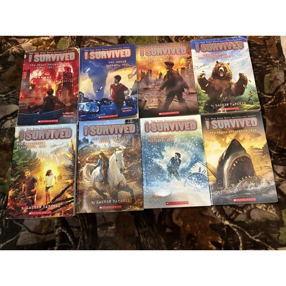 Scholastic I Survived Series Lot of 8 Paperback Books Lauren Tarshis Fiction